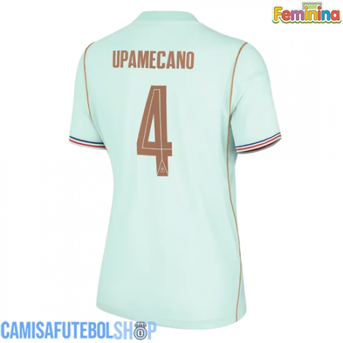 Camisa de time de futebol França Dayot Upamecano #4 Replicas 2º Equipamento Feminina Mundo 2026 Manga Curta